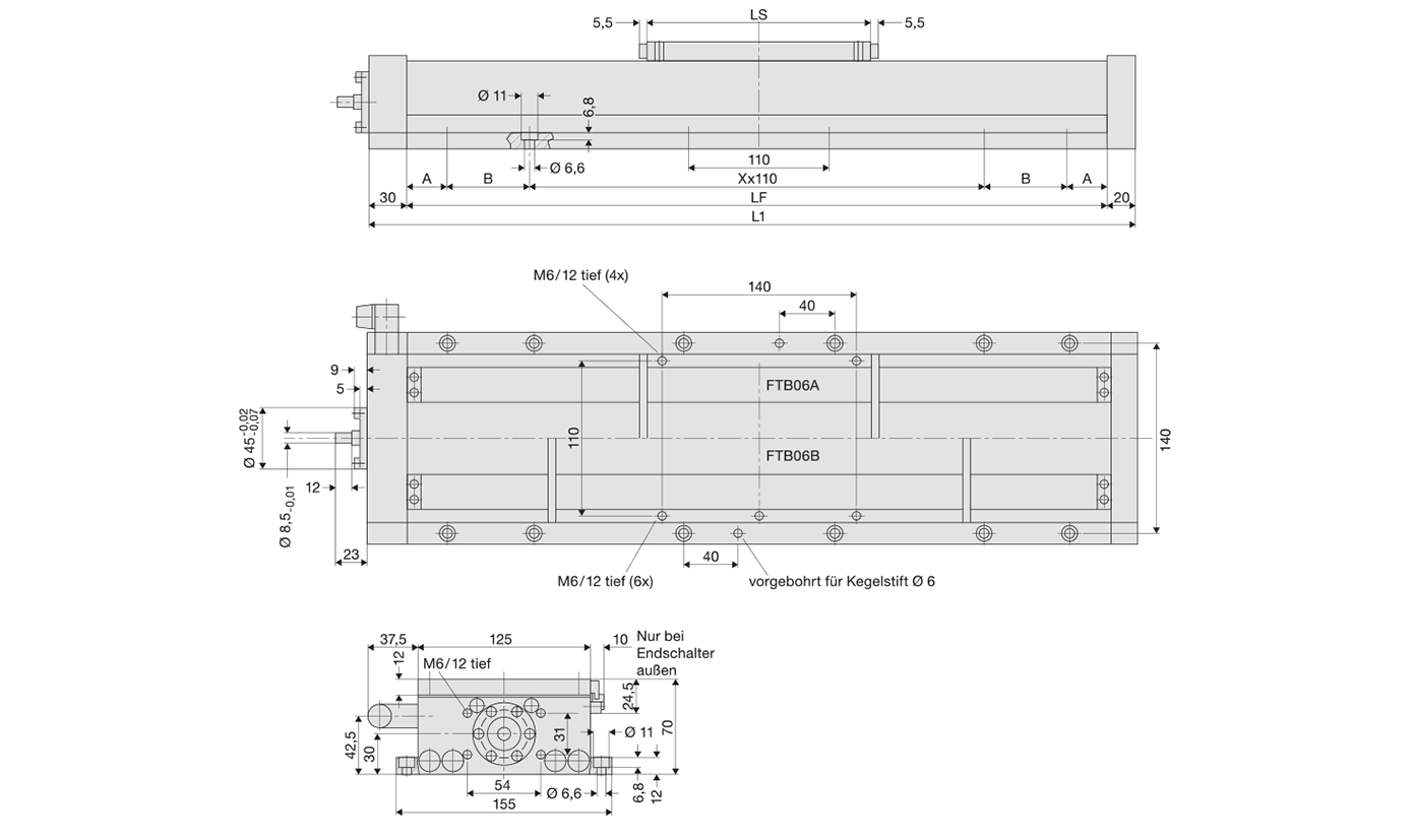 Technische Zeichnung FTB06A